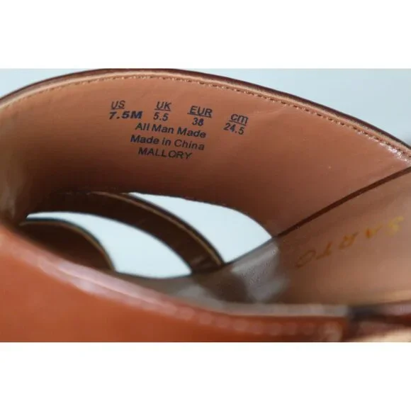 Franco Sarto Women's Brown Wedge leather With Cork Heel Size 7.5 - Picture 7 of 7